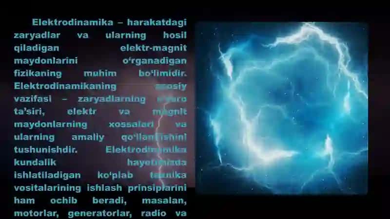 Elektrodinamikaning asosiy tushunchasi 3