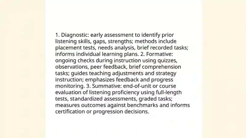 Listening assessment 3