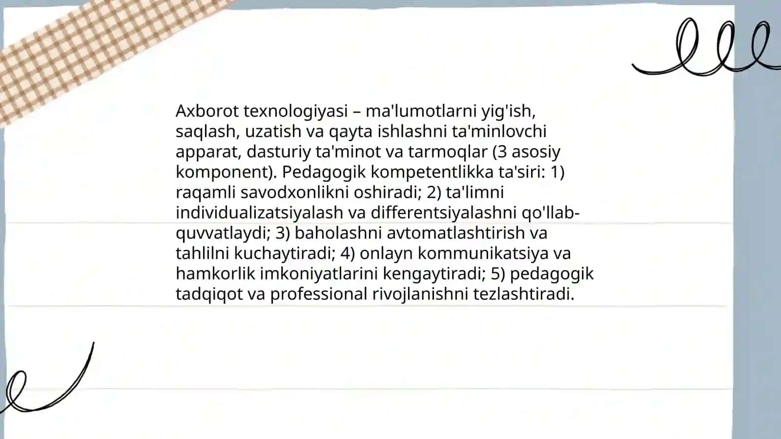 Pedagogik kompetentlikni shakllantirishda axborot texnologiyasi tushunchasi va klassifikatsiyasi 3