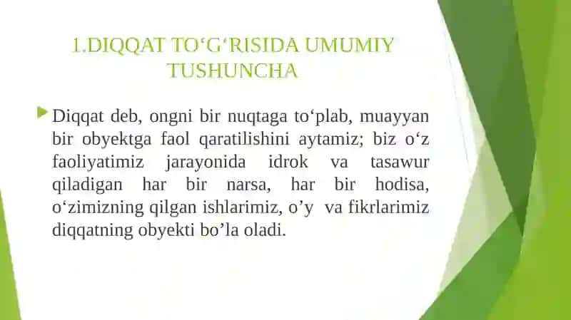 Diqqat haqida umumiy tushunchalar 3