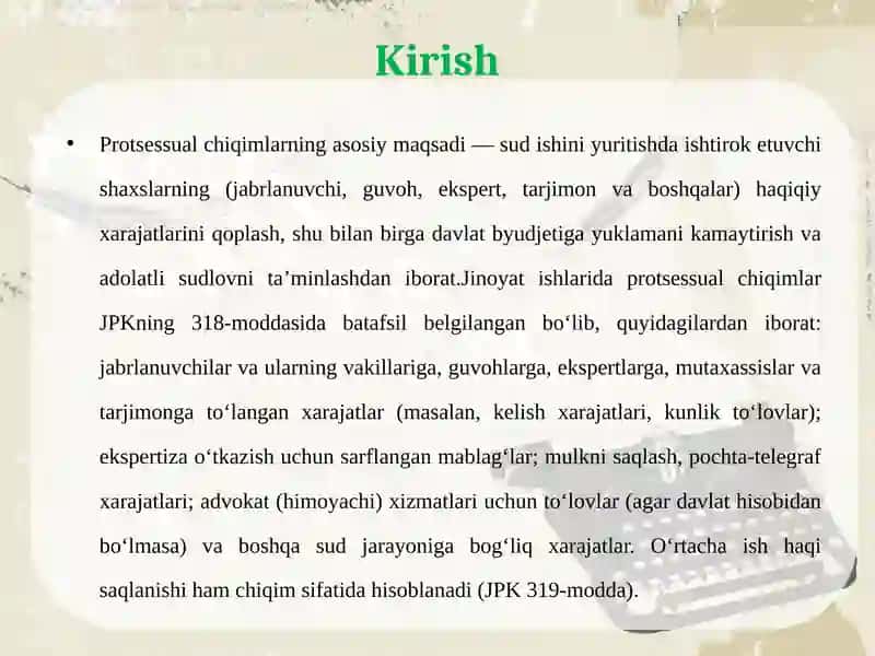 Protsessualchiqimlarnito‘lash va undirib olishtartibi 3
