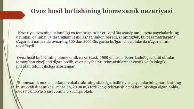 Ovoz Hosil Qilishning Akustik Nazariyalari 3