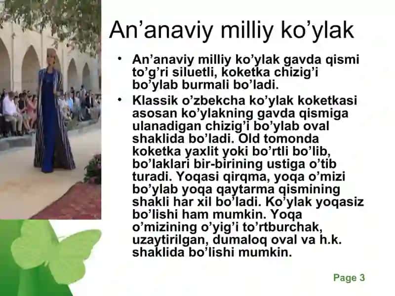 Ayollar milliy ko’ylagini loyihalash 3