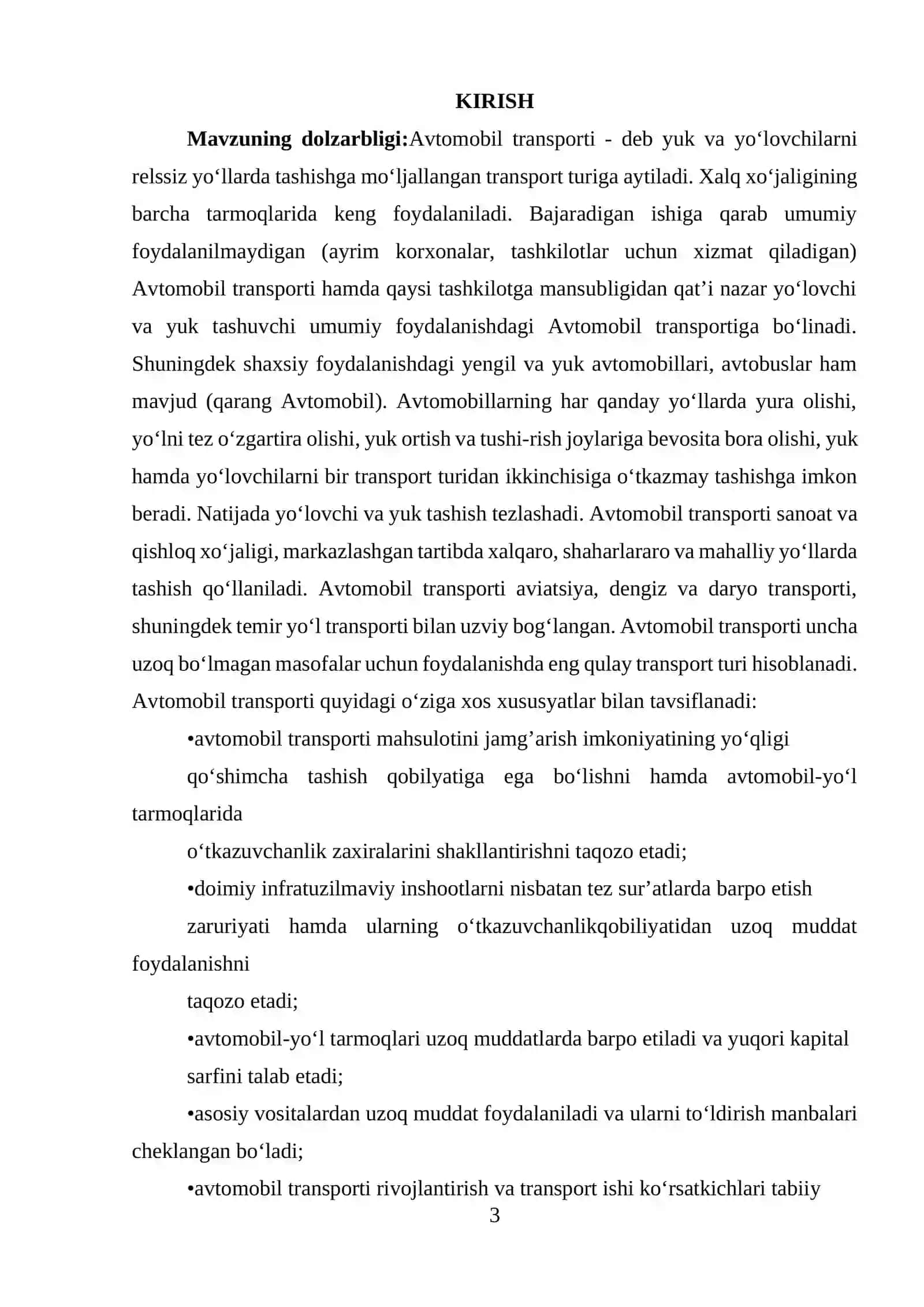 O'zbekiston avtomobil yo'llarining geografiyasi 3