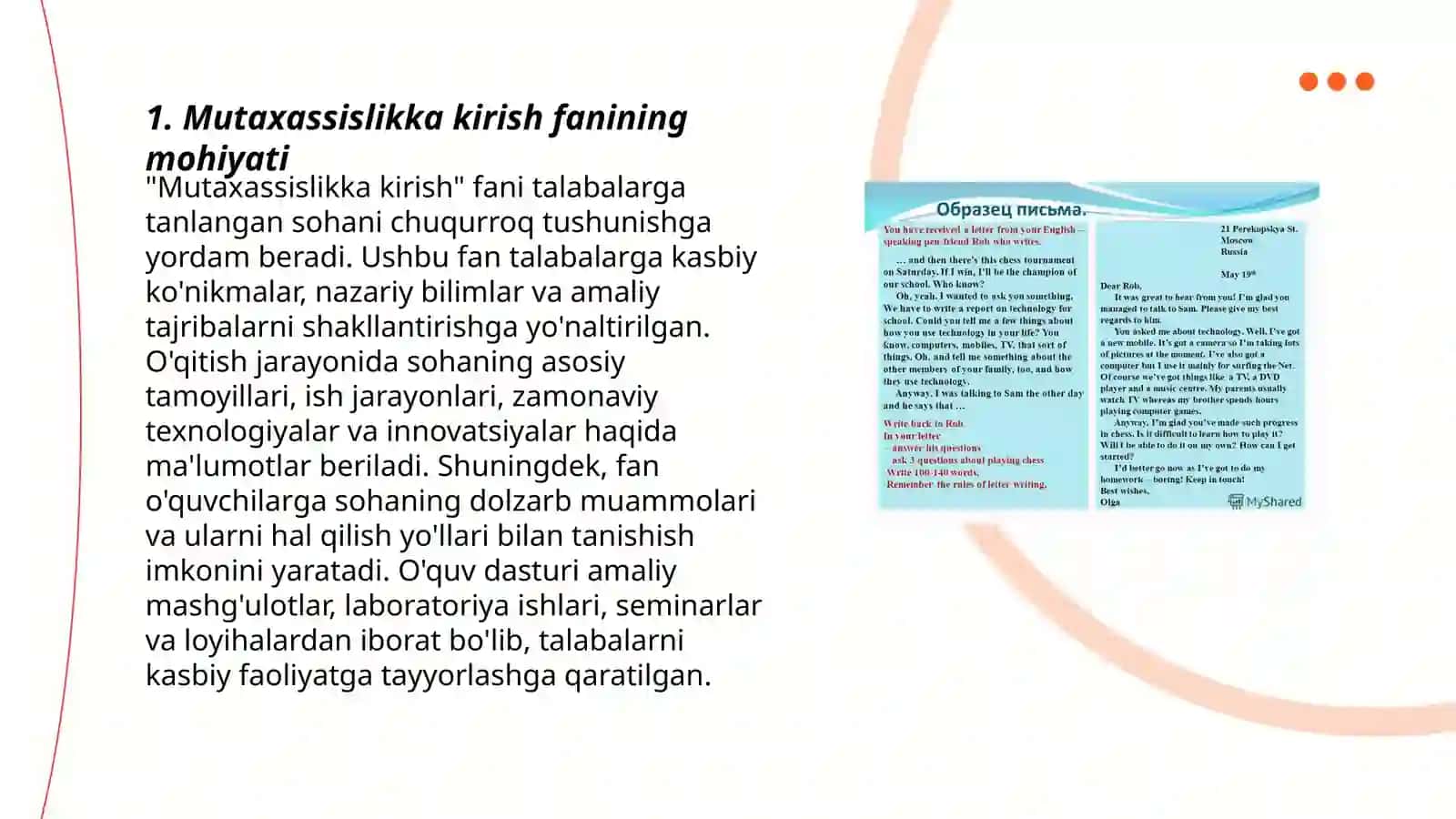 Mutaxassislikka kirish 3
