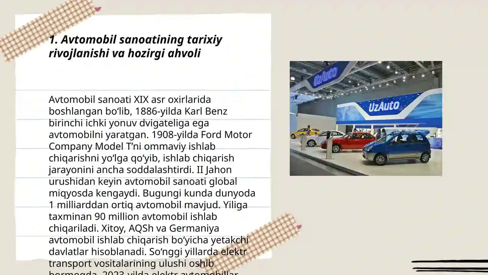 Avtomobil sanoatining tarixiy rivojlanishi va hozirgi ahvoli 3