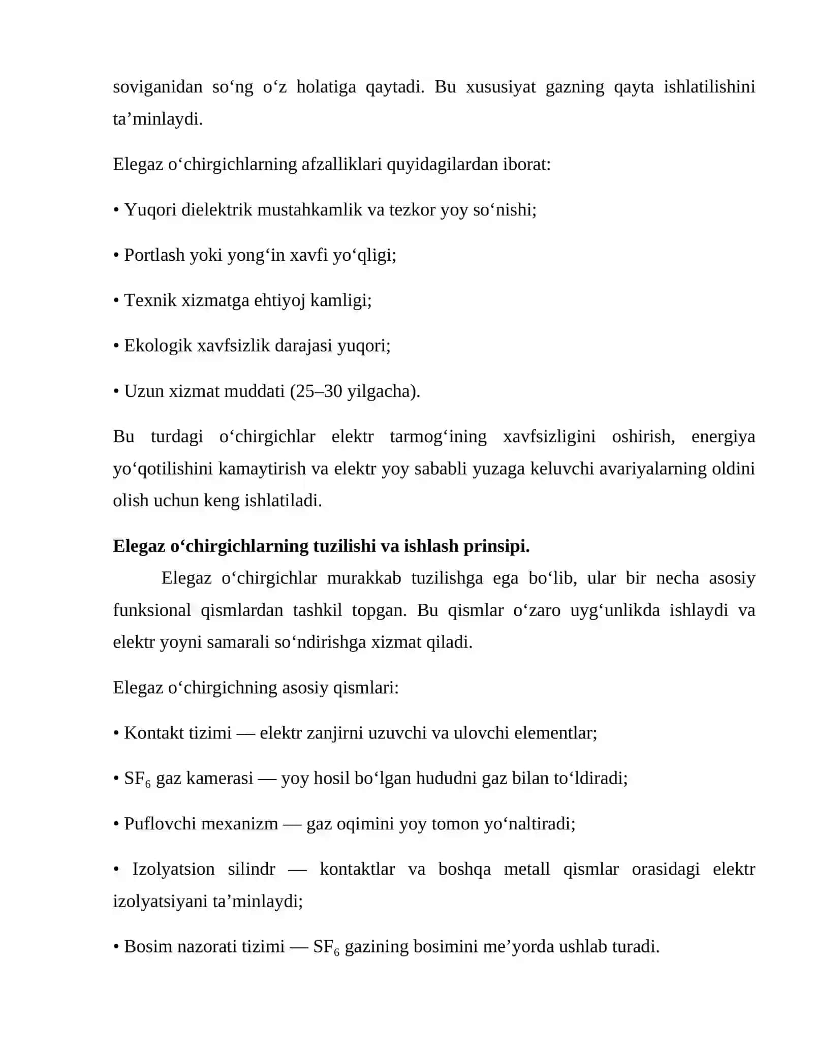 Elegaz va avtomatik gaz o‘chirgichlar 3
