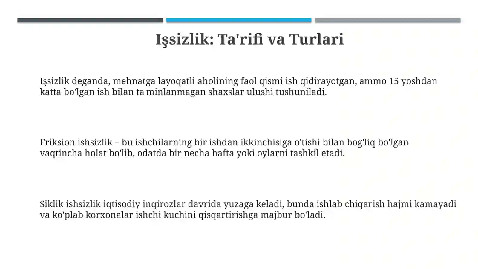 Işsizlik: Ta'rifi va Turlari 3