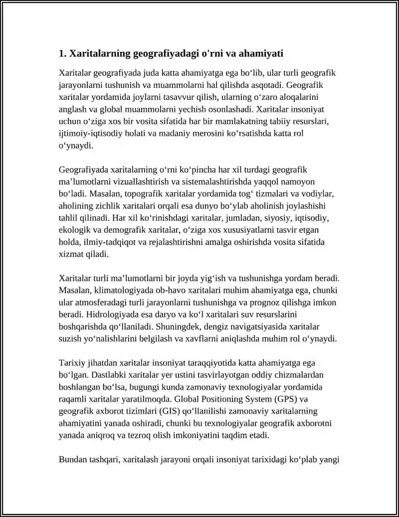 XARITALAR VA ULARNING GAT DAGI URNI 3