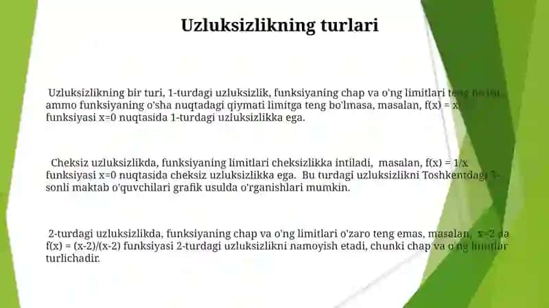 Funksiyaning uzulishi 3