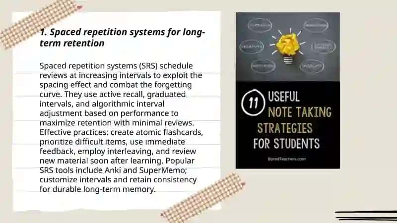 Memory improvements and note-taking strategies 3