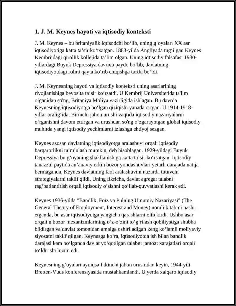 J. M. KEYNZ TAʼLIMOTI VA NEOKEYNZCHILIK MAKTABI 3