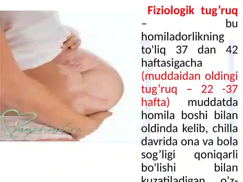 Fiziologik tug’ruq. 3