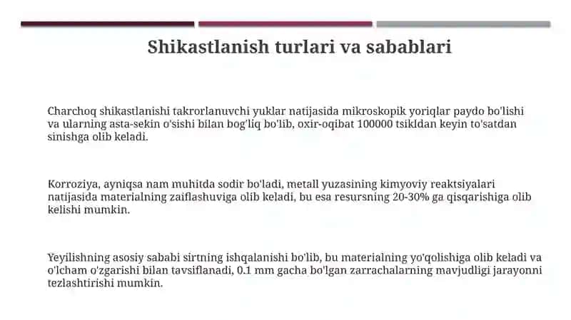 Shikastlanish sabablari va turlari 3