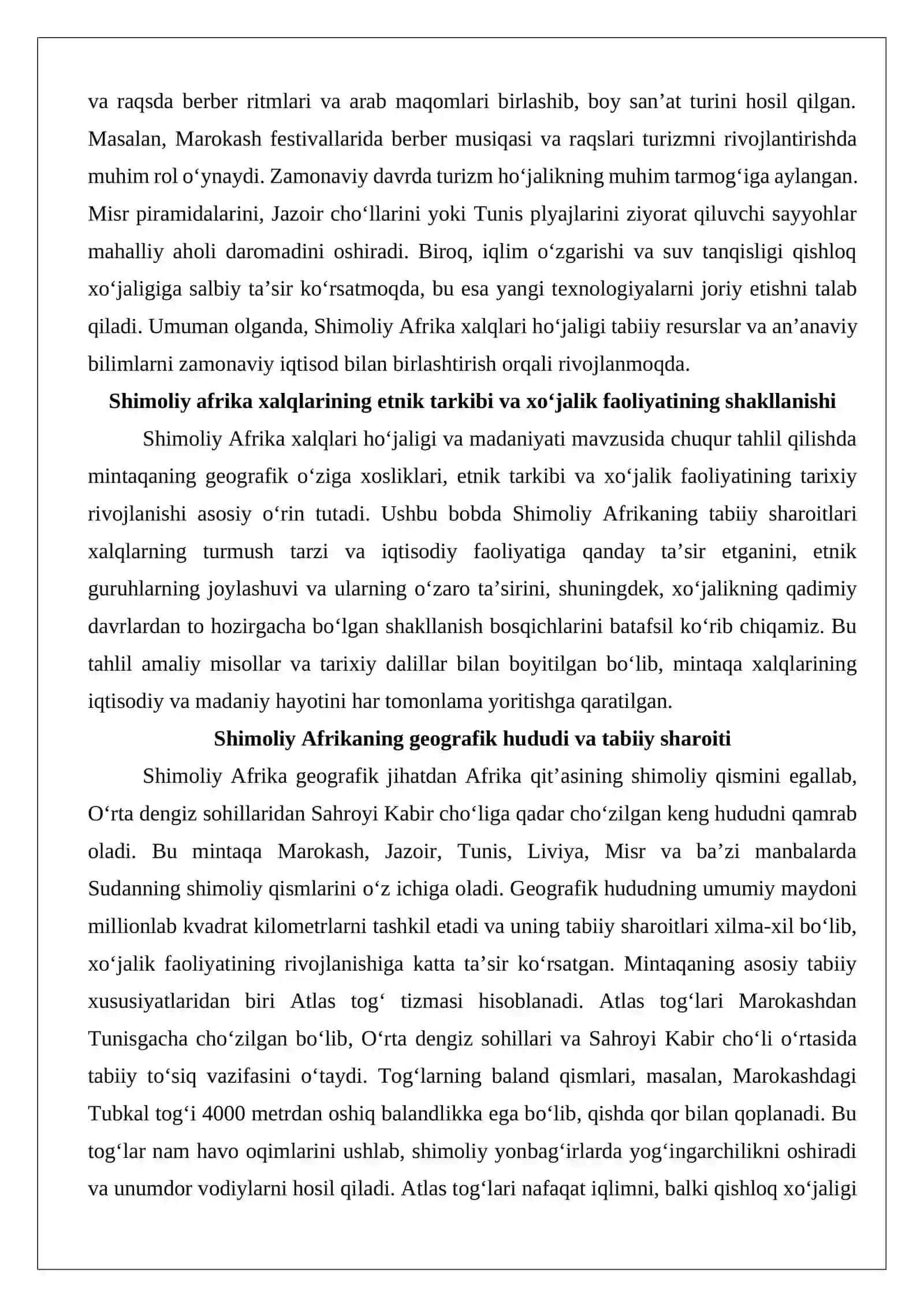 Shimoliy Afrika xalqlari hoʻjaligi va madaniyati 3