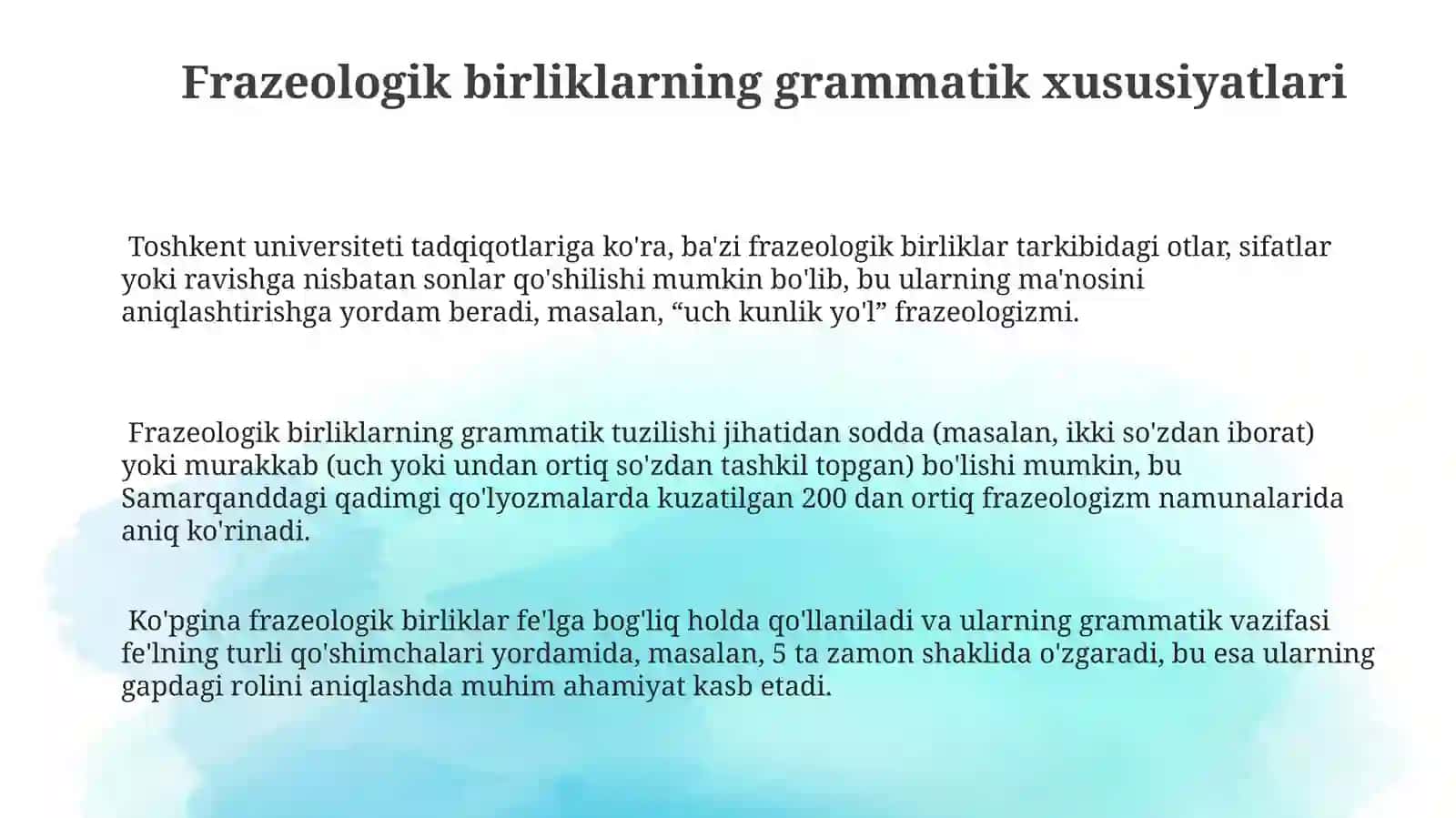O'zbek tili frazeologizmlari 3