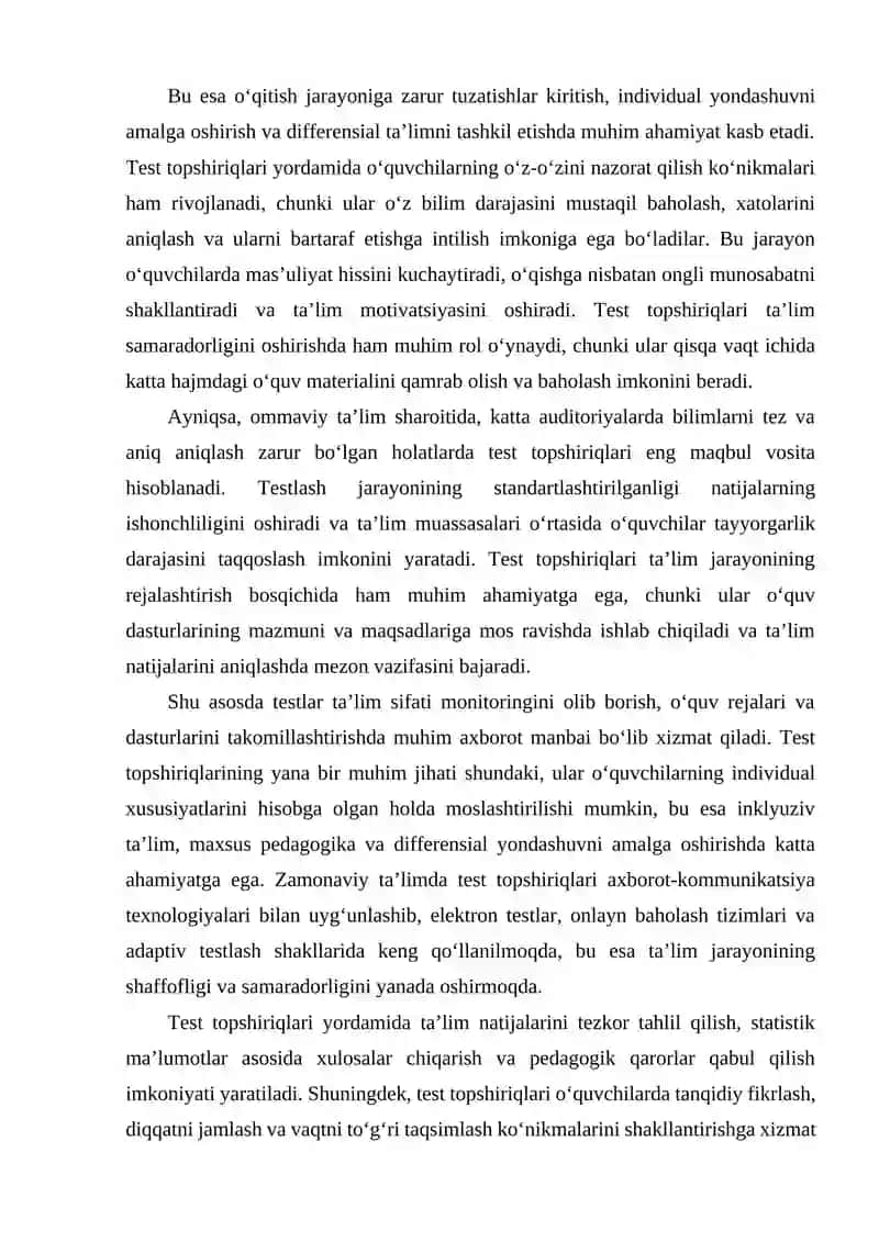 Test topshiriqlari 3