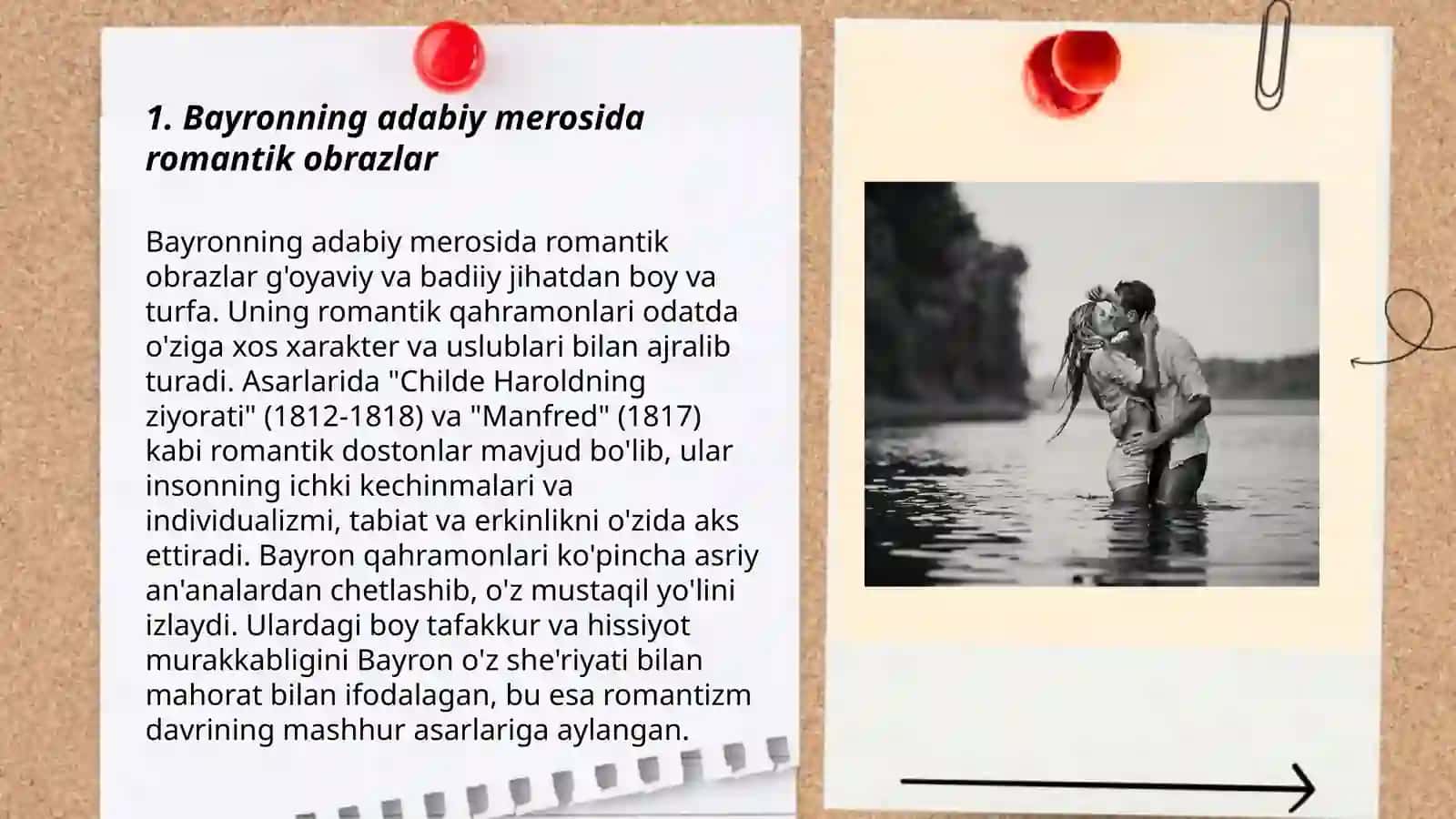 Bayron ijodida romantik obrazlar haqida 3