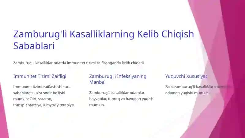 Zamburug'li Kasalliklarning O'ziga Xosligi 3