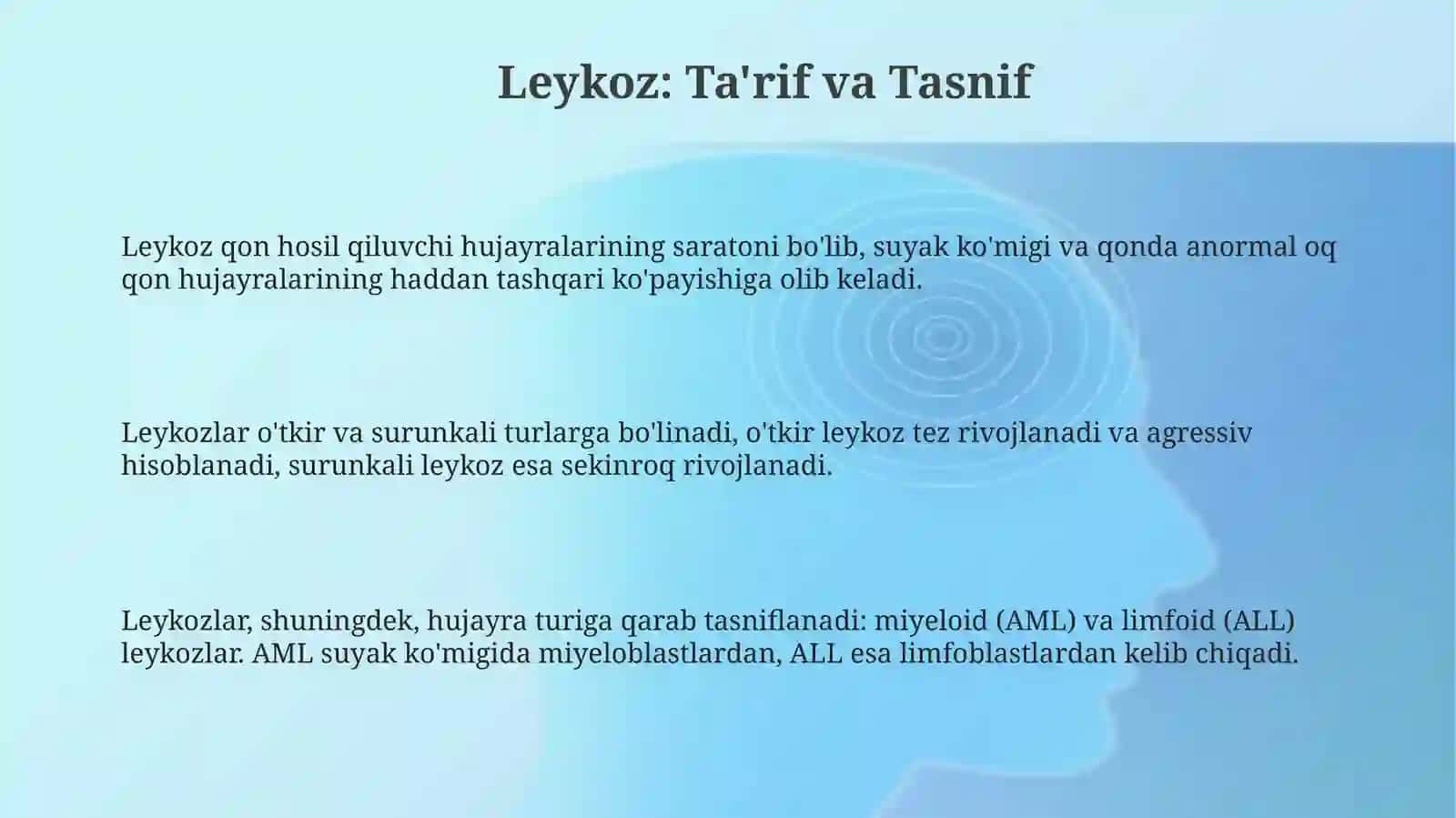 Leykoz: Ta'rif va Tasnif 3