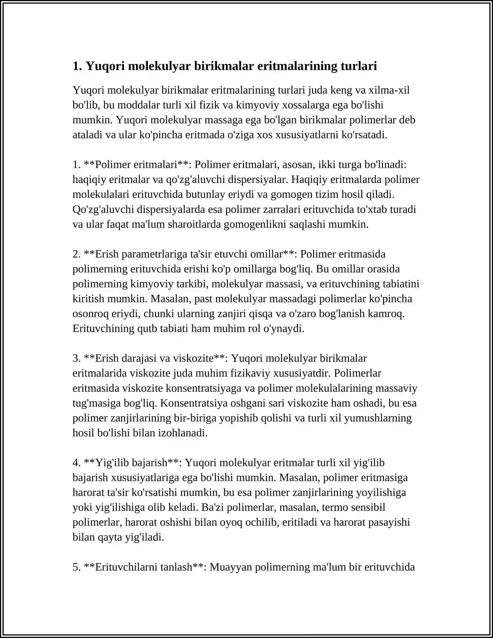 YUQORI MOLEKULYAR BIRIKMALAR ERITMALARINING XOSSALARI 3
