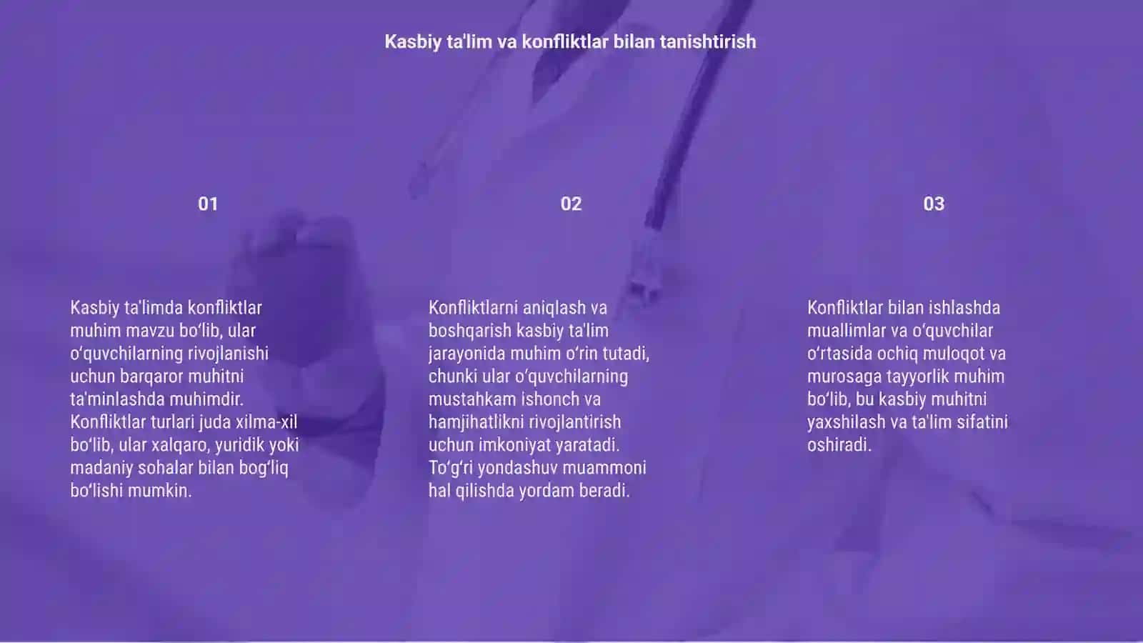 Kasbiy ta'limda konfliktlar va ularning turlari 3