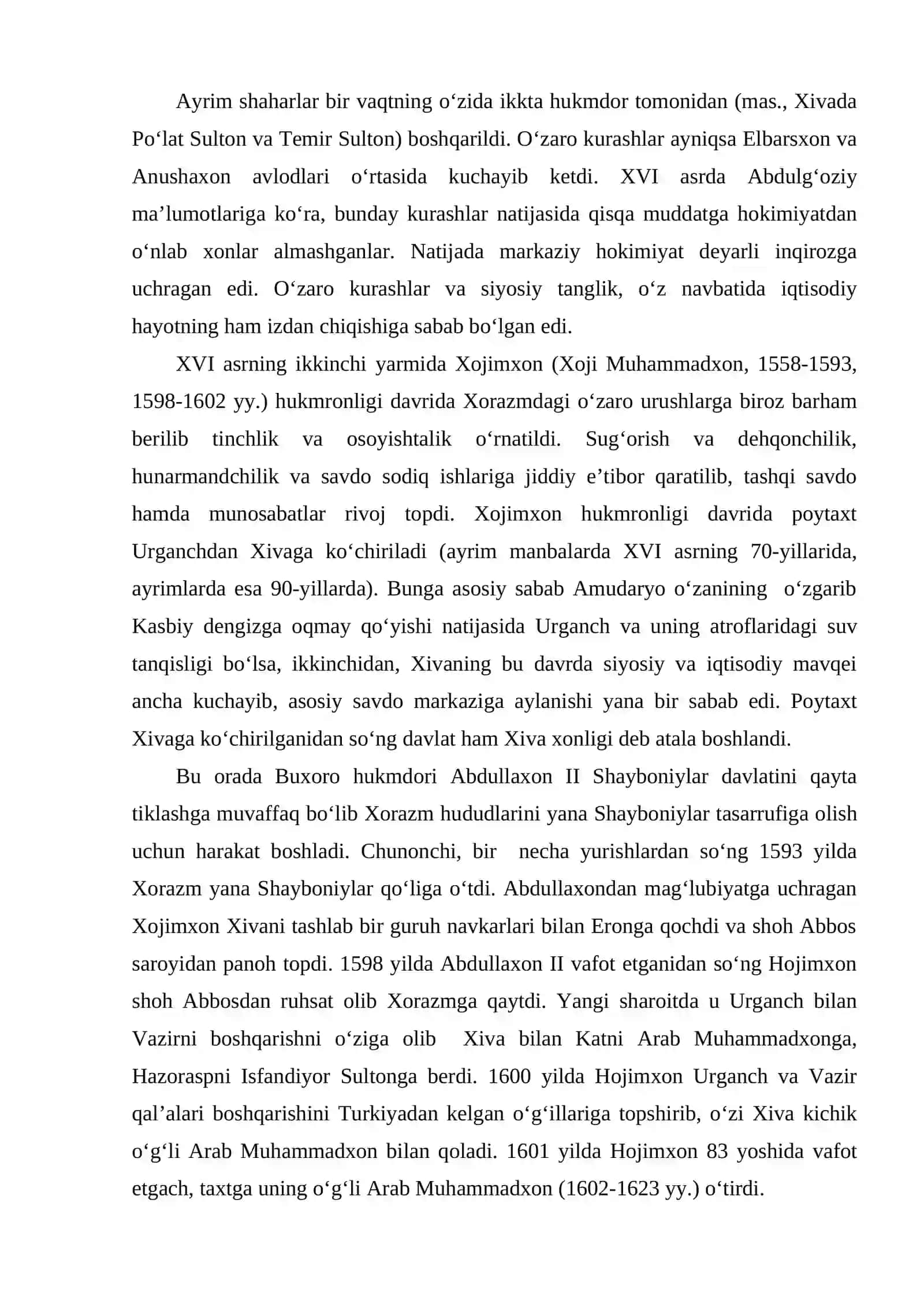 Xiva xonligi tarixiy manbalar 3