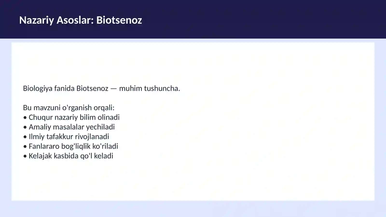 BIOLOGIYA Ekologiya 3