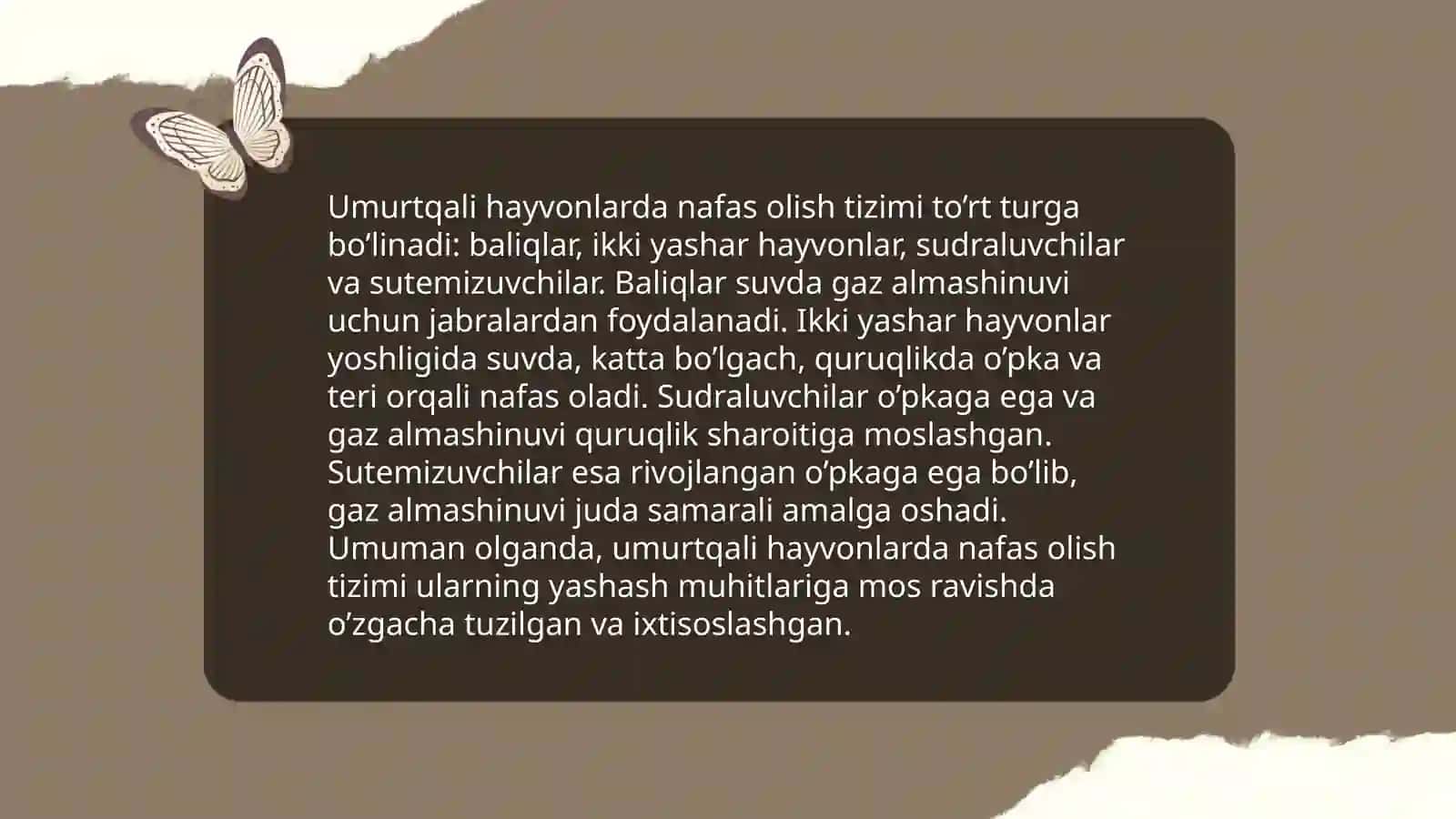 Nafas olish a'zolari filogenezi 3