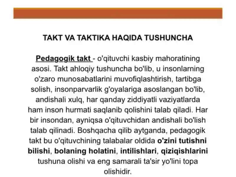 Takt va pedagogik takt haqida tushuncha 3