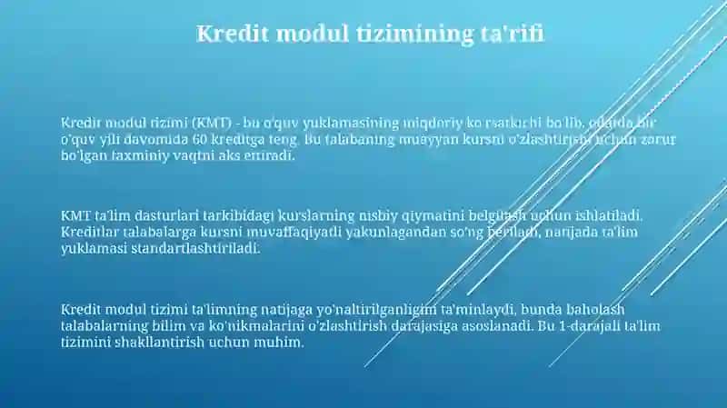 Kredit Modul Tizimi haqida tushincha 3