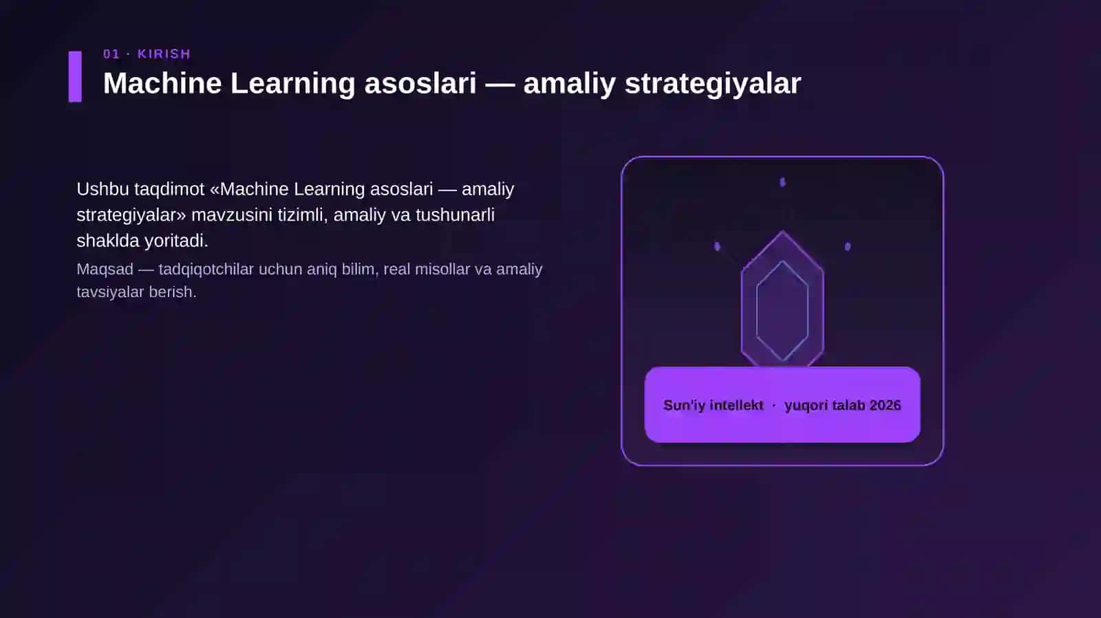 Machine Learning asoslari — amaliy strategiyalar 3