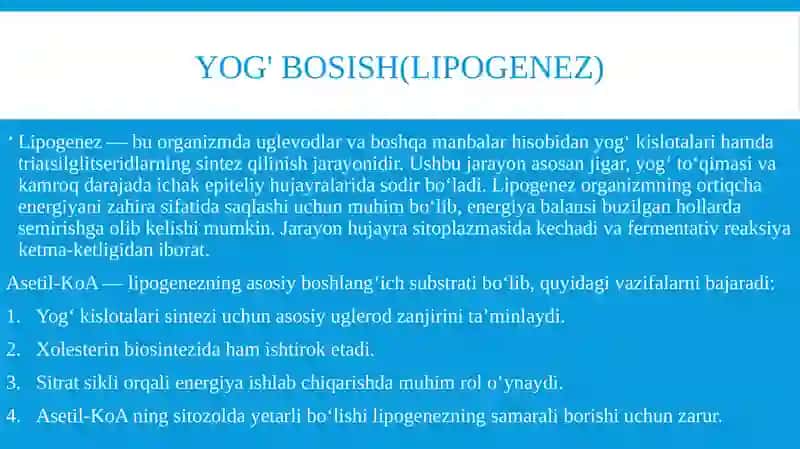 Biokimyo fanidan tayyorlagan 3
