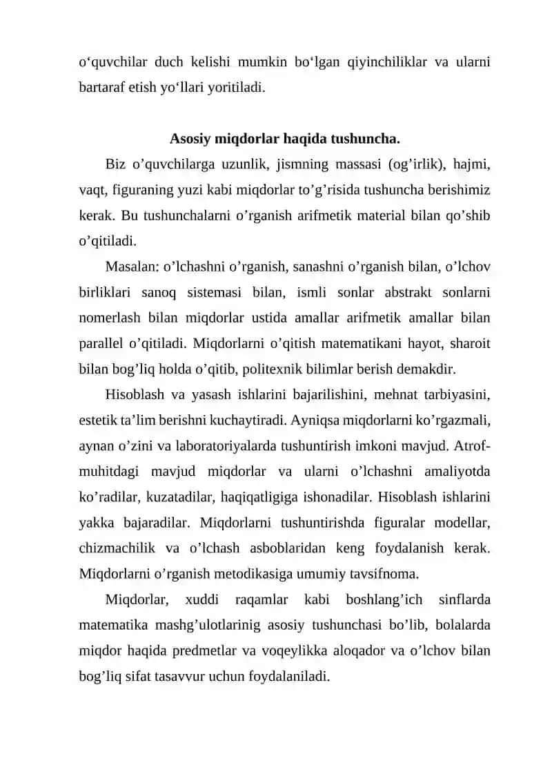 Boshlang‘ich sinflarda asosiy miqdorlarni o‘rgatish metodikasi 3