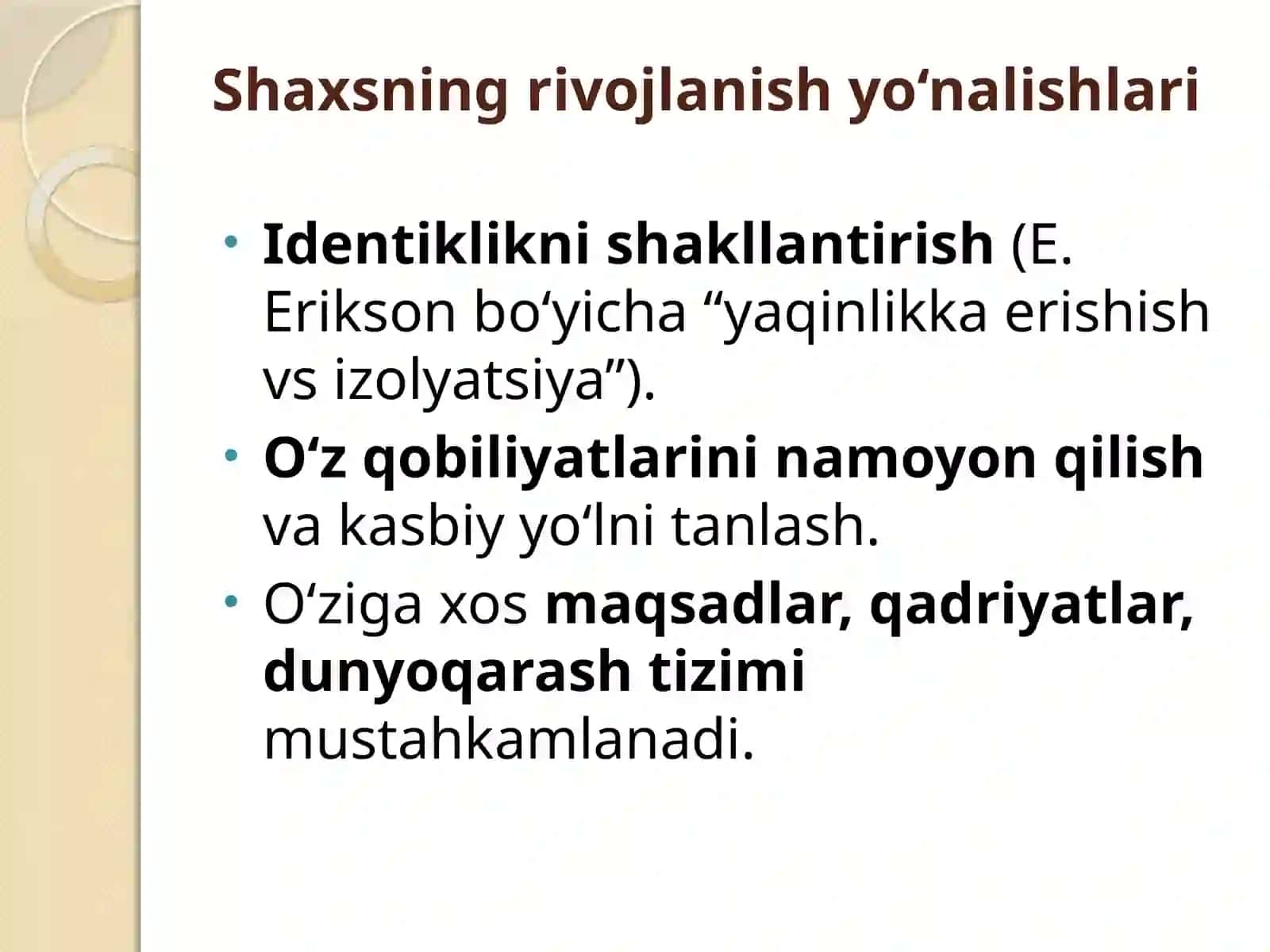 Yetuklik davrining psixologik xususiyatlari 3