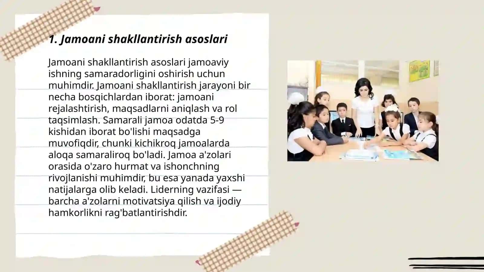 Jamoani shakllantirish yoʻllari 3