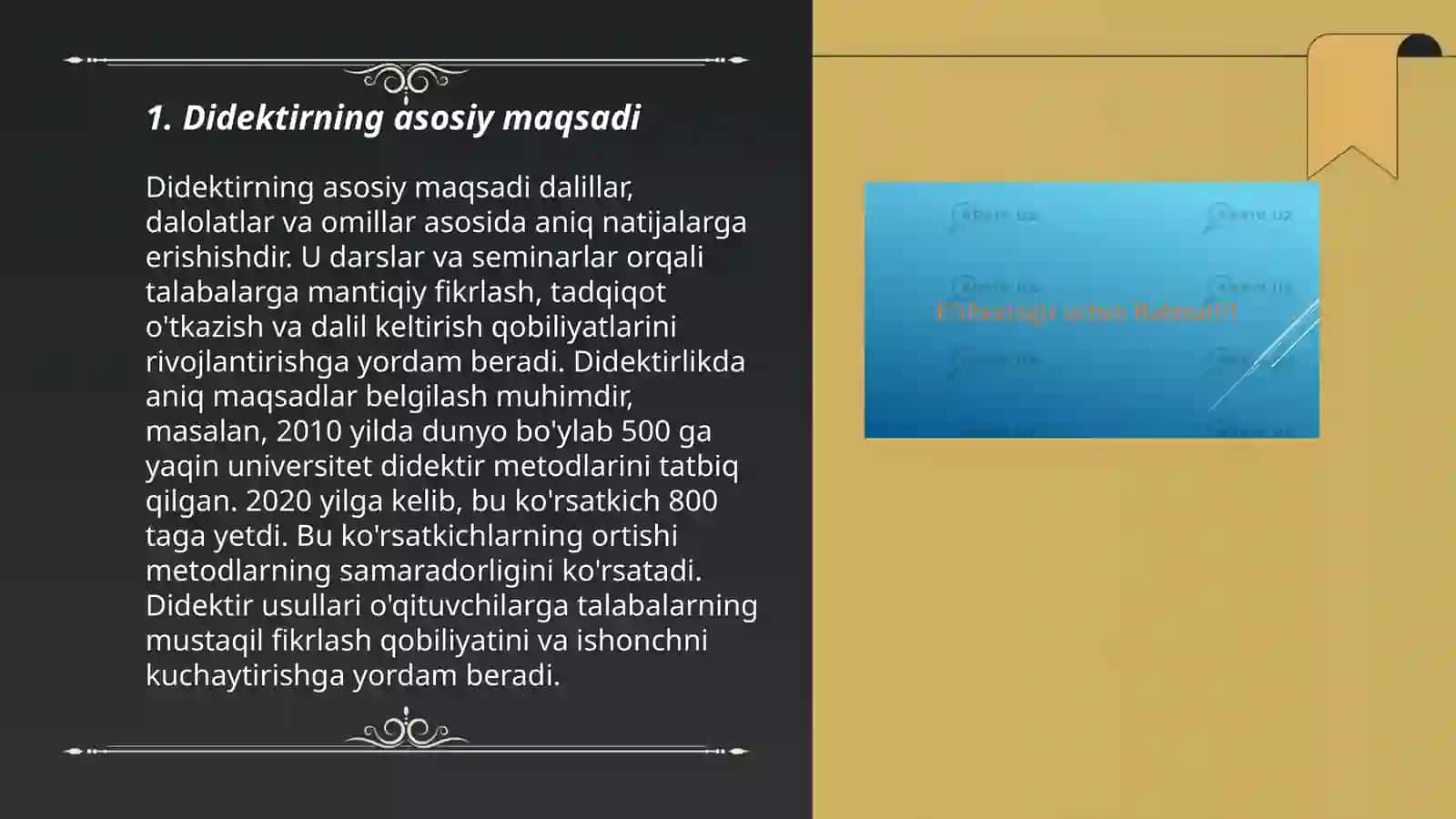 Didektirning ishlash prinsipi Safarova Gulmira 3