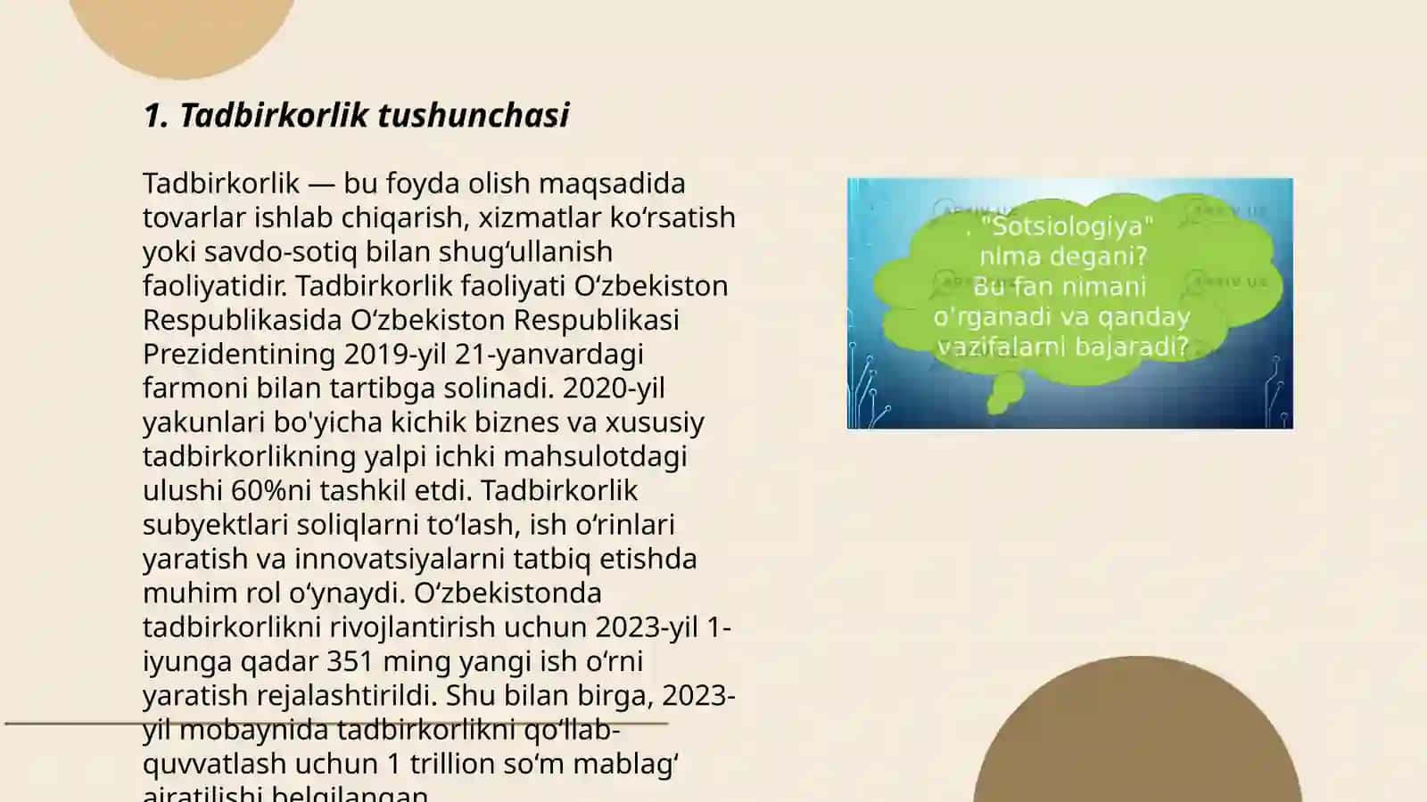 Tadbirkorlikning nazariy asoslari 3
