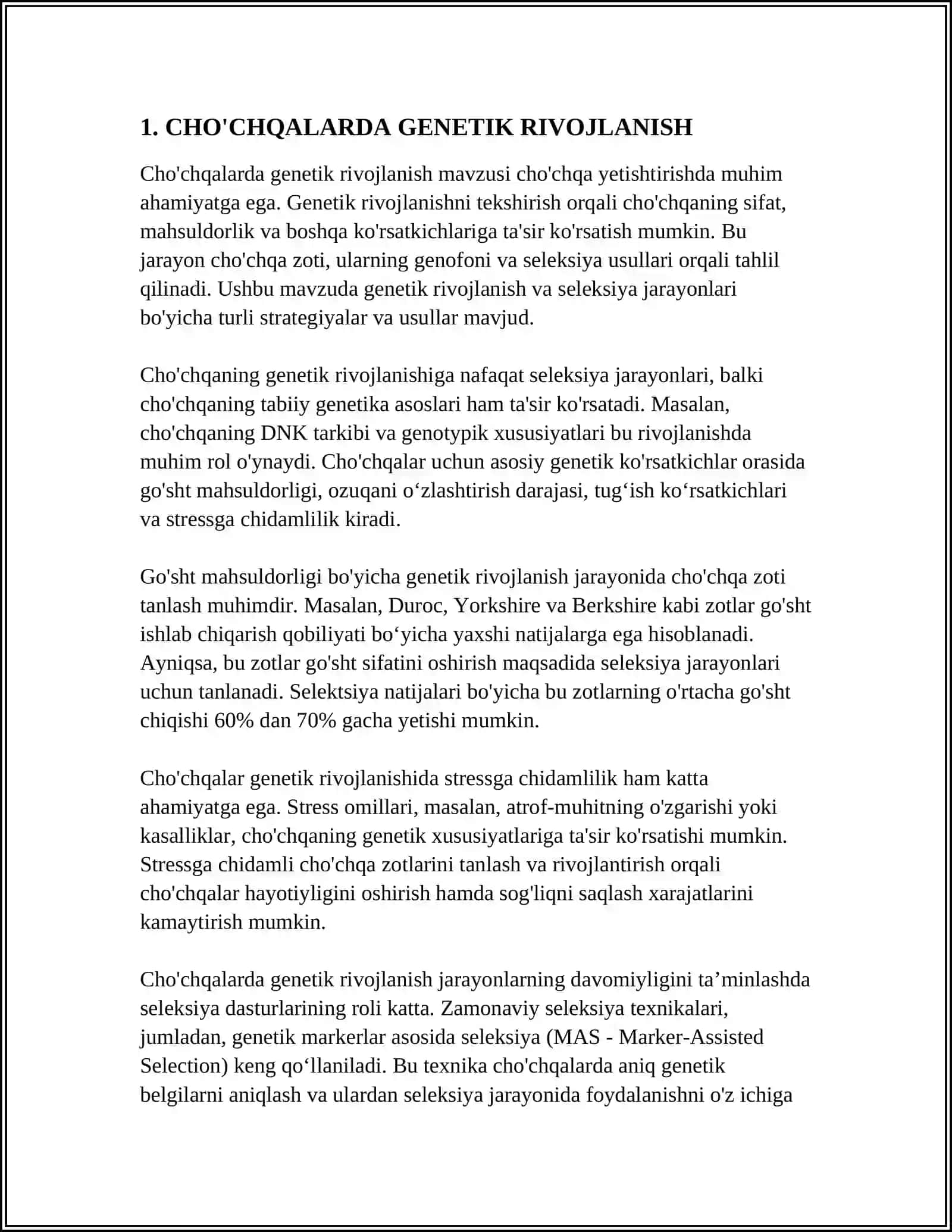 CHO'CHQALARNING RIVOJLANISHI 3