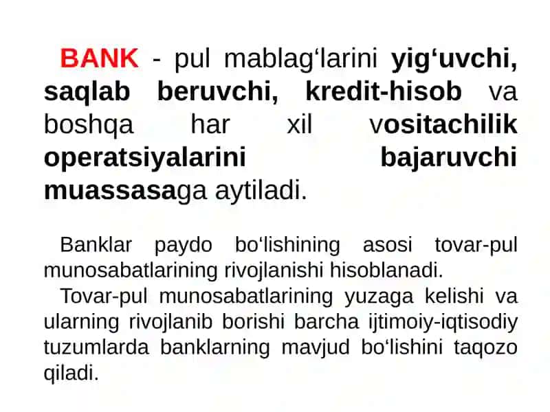 Banklarning kelib chiqishi va bank tizimi 3