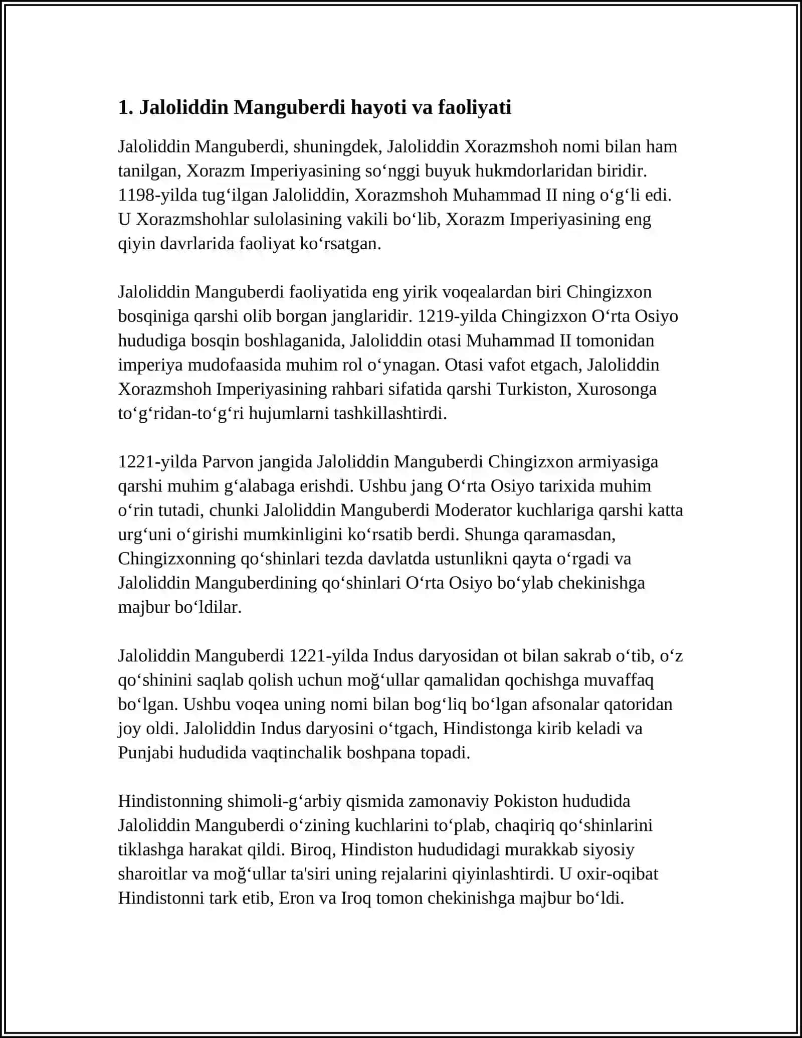 JALOLIDDIN MANGUBERDI-VATAN HIMOYACHISI 3