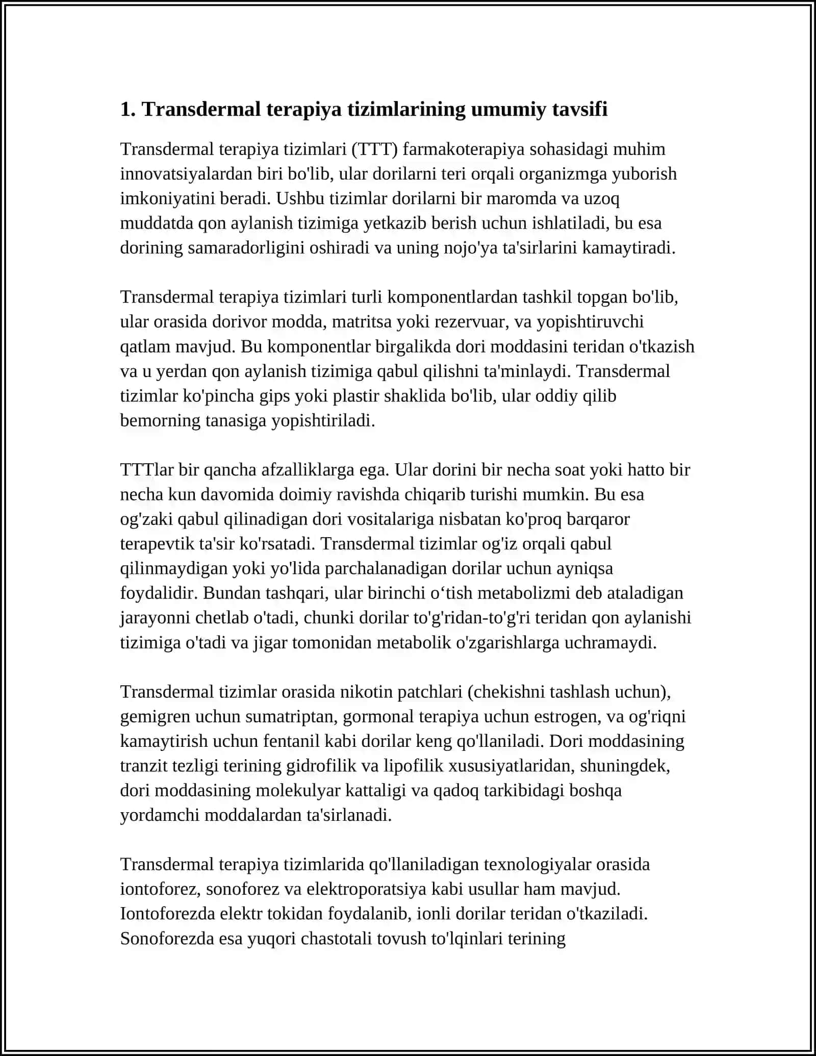 TRANSDERMAL TERAPEVTIK TIZIMLAR 3
