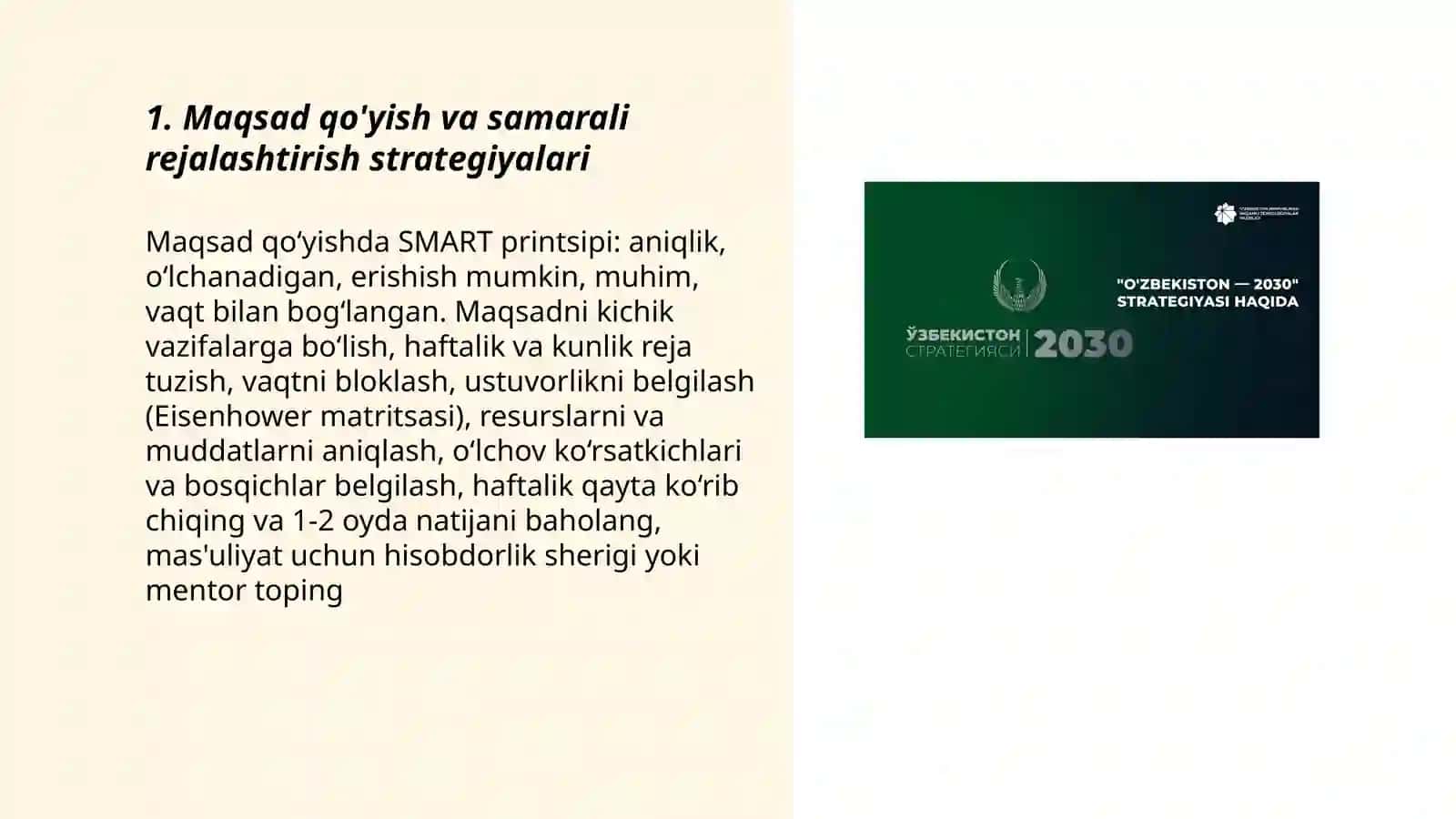 O'z o'zini rivojlantirish strategiyalari 3
