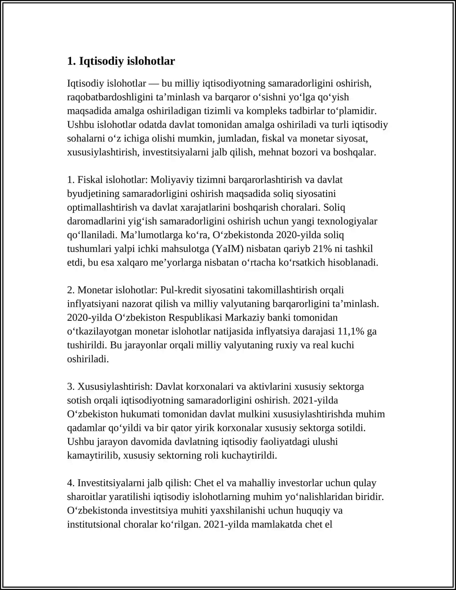 O'ZBEKISTONDA YANGI O'ZGARISHLAR 3