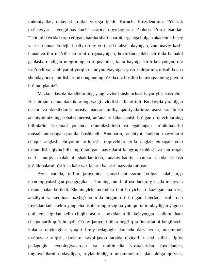 Adabiyot o‘qitish metodikasi 3