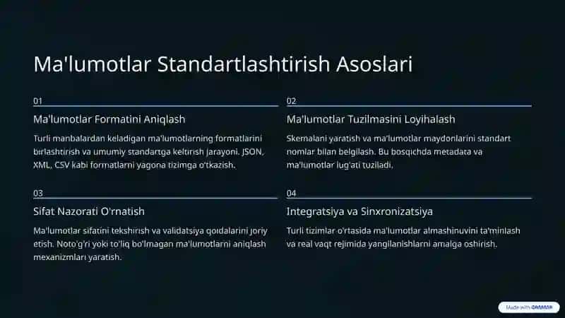 Big Data standartlashtirish va normallashtirish 3