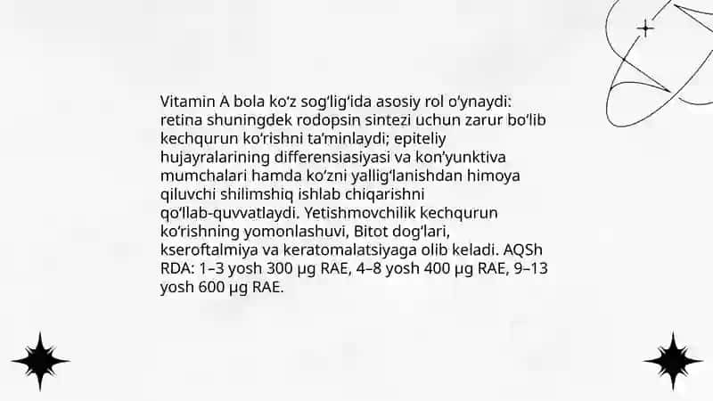 Bolalarda A vitaminining ahamiyati 3