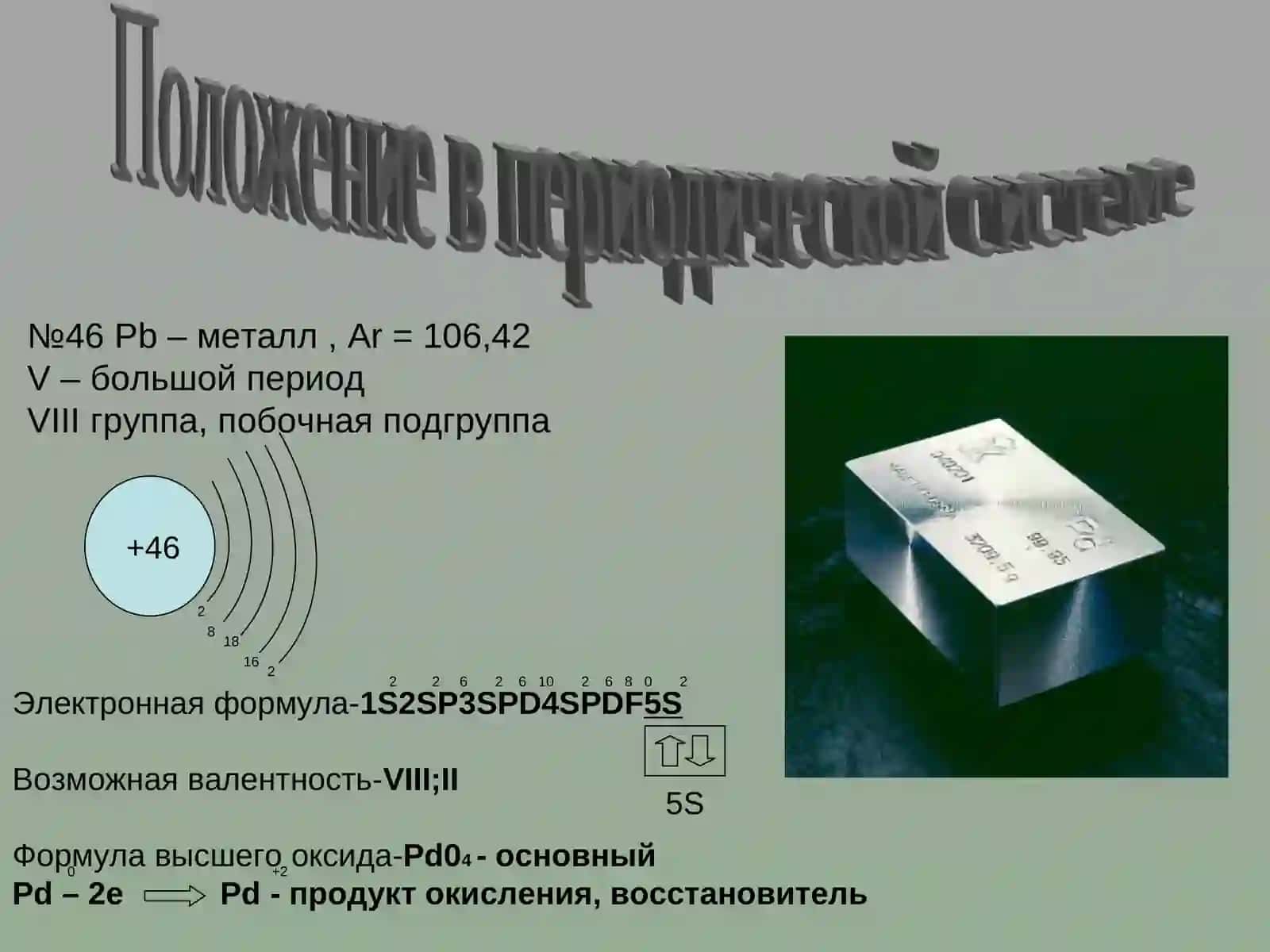 Положение элемента в периодической системе 3