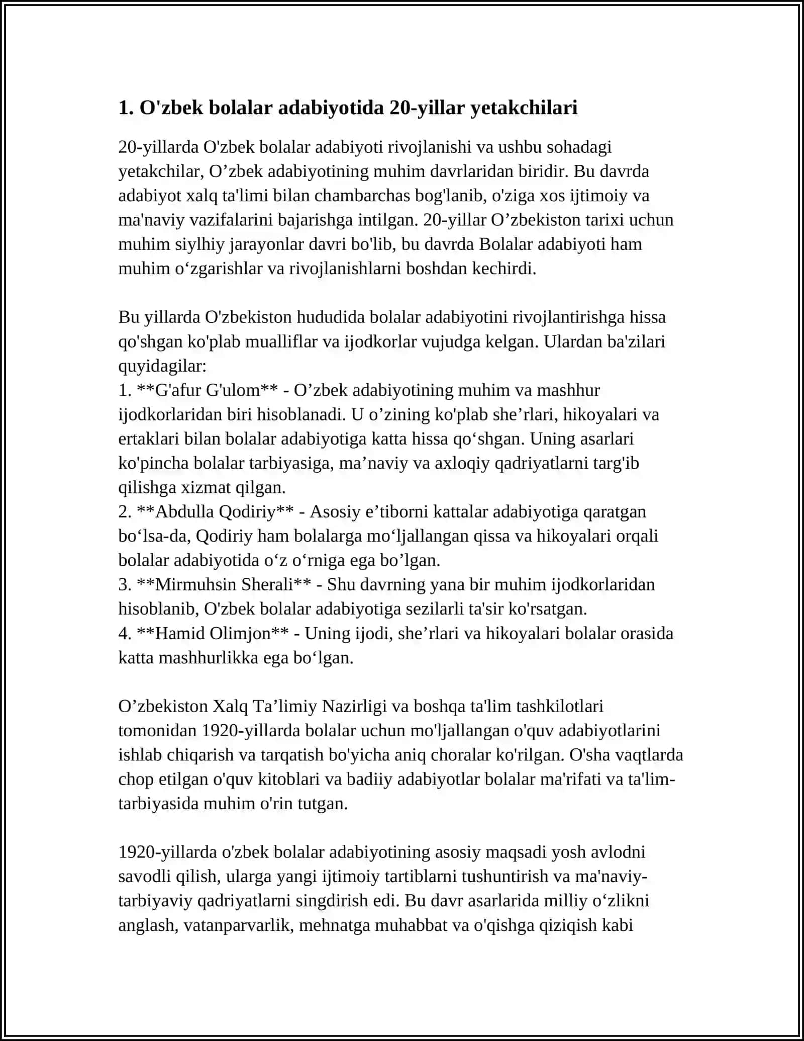 20-30-YILLAR O’ZBEK BOLALAR ADABIYOTI 3