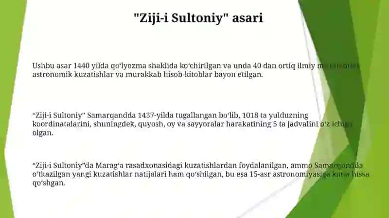 Ulugʻbekning Ilmiy Ishlari va Samarqand Rasadxonasi 3